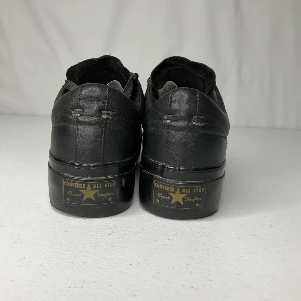 Converse‎ One Star Platform Leather Sneakers Womens Sz 8 Black Low Top 559898C